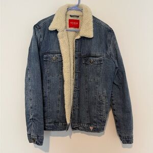 Guess Denim Jacket with Sherpa Lining